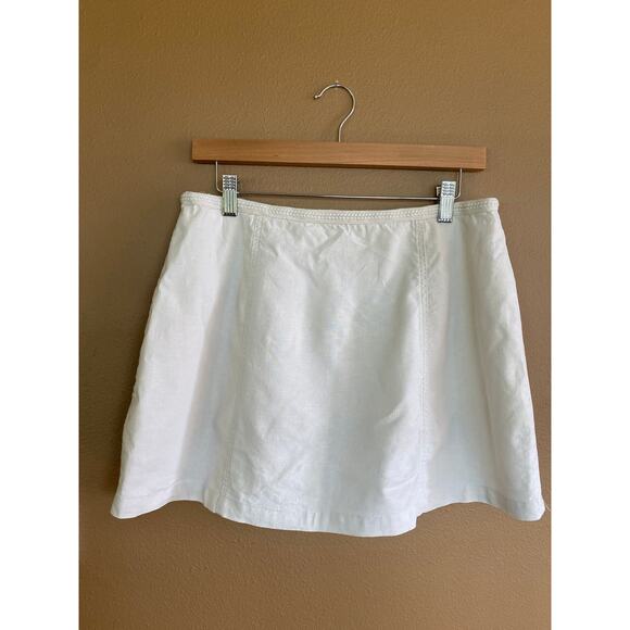 Urban Outfitters skirt Linen Blend Zip Front MIni with Pockets size large - Picture 2 of 8
